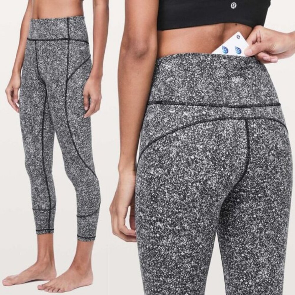 Lululemon In Movement Tight 25" In Diffuse Starlight Black Size 4